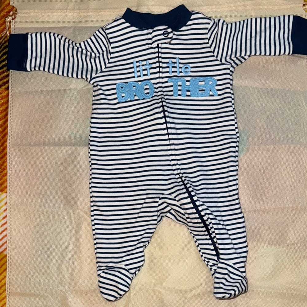 Striped Blue and White Kids One Piece